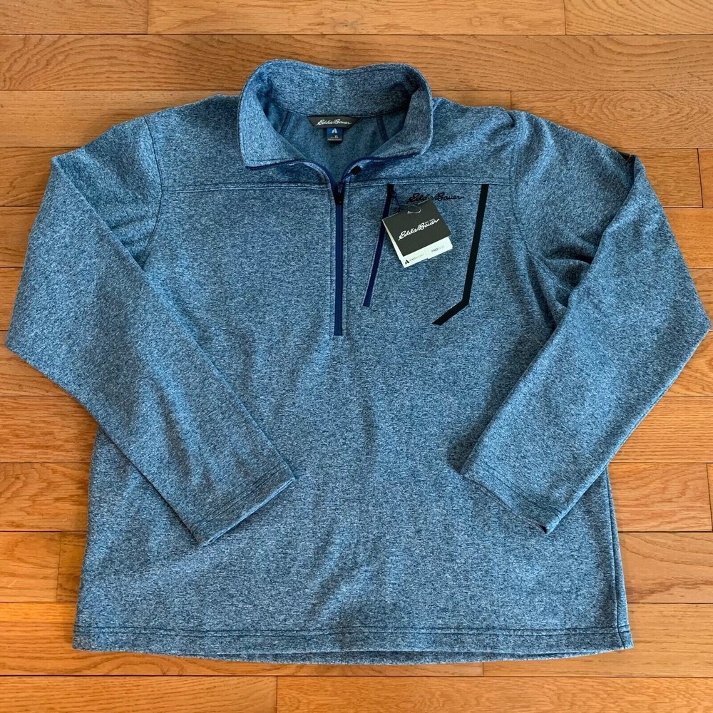 NEW Eddie‎ Bauer Men's XL High Route Grid Fleece 1/2-Zip First Ascent Hike Blue